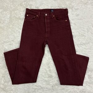 Vintage Burgundy CHANS Demin Jeans Size 33 Made In USA